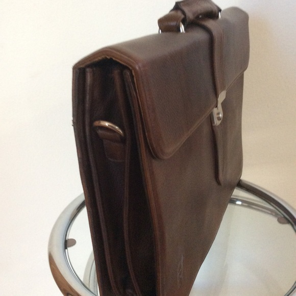 Chocolate brown all leather alpaca briefcase